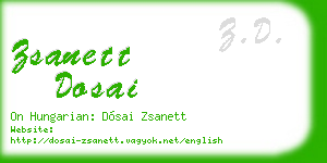zsanett dosai business card