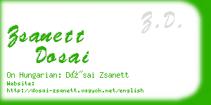 zsanett dosai business card